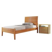Conjunto Quarto de Solteiro Cama de Solteiro e Mesa de Cabeceira 2 Gavetas Unique