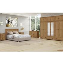 Conjunto Quarto Freijó Topázio: Guarda-Roupa 12 Portas, Cômoda, Cabeceira e 2 Mesas de Cabeceiras Conjunto Quarto Freijó Topázio: Guarda-Roupa 12 Portas, Cômoda, Cabeceira e 2 Mesas de Cabeceiras