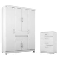 Conjunto Quarto Guarda Roupa e Comoda Pescara Branco Rosa Conjunto Quarto Guarda Roupa e Comoda Pescara Branco Rosa