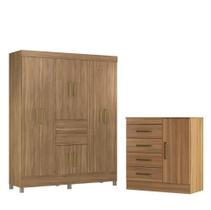 Conjunto Quarto Guarda Roupa e Comoda Terni Amendola