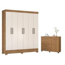 Conjunto Quarto Guarda Roupa e Comoda Virgina Amendola Off-White Conjunto Quarto Guarda Roupa e Comoda Virgina Amendola Off-White