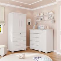 Conjunto Quarto Infantil 2 Peças Anne Espresso Móveis Branco Conjunto Quarto Infantil 2 Peças Anne Espresso Móveis Branco