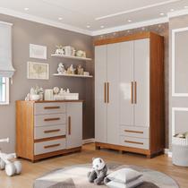 Conjunto Quarto Infantil 2 Peças Aurora Espresso Móveis Marrom/Cinamomo/Off White
