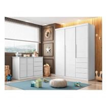 Conjunto Quarto Infantil com Guarda Roupa 3 Portas 4 Gavetas e Cômoda Pérola Phoenix Baby Phoenix Baby Branco Conjunto Quarto Infantil com Guarda Roupa 3 Portas 4 Gavetas e Cômoda Pérola Phoenix Baby Phoenix Baby Branco