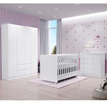 Conjunto Quarto Infantil com Guarda Roupa 4 Portas, Cômoda e Berço Mini Cama Conjunto Quarto Infantil com Guarda Roupa 4 Portas, Cômoda e Berço Mini Cama