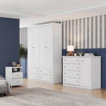 Conjunto Quarto Juvenil Americano 4 Portas 10 Gavetas Henn Branco Conjunto Quarto Juvenil Americano 4 Portas 10 Gavetas Henn Branco