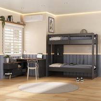 Conjunto Quarto Juvenil Completo Nexis com Beliche e Escrivaninha em L 2 Portas Yescasa Conjunto Quarto Juvenil Completo Nexis com Beliche e Escrivaninha em L 2 Portas Yescasa