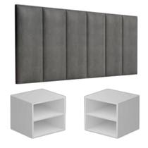 Conjunto Quarto Mesas De Cabeceira + Cabeceira De Cama 1,40