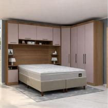 Conjunto Quarto Queen Base Box e Colchão 7 Peças 8 Portas 2 Gavetas Paris Eucamóveis Conjunto Quarto Queen Base Box e Colchão 7 Peças 8 Portas 2 Gavetas Paris Eucamóveis