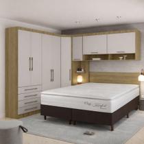 Conjunto Quarto Queen Base Box e Colchão 7 Peças 8 Portas 4 Gavetas Paris Eucamóveis Conjunto Quarto Queen Base Box e Colchão 7 Peças 8 Portas 4 Gavetas Paris Eucamóveis