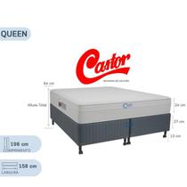 Conjunto Queen Castor Class New Tecnopedic One Face com Cama Box Silver Star Cinza 158x198x64