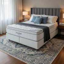 Conjunto Queen Colchão Freedom Espuma Viscoelástica Ortobom + Box Sommier Conceito 1,58x1,98 Conjunto Queen Colchão Freedom Espuma Viscoelástica Ortobom + Box Sommier Conceito 1,58x1,98