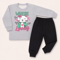 Conjunto Quentinho Moletom Infantil Blusa Estampada e Calça 1 a 3 Anos Conjunto Quentinho Moletom Infantil Blusa Estampada e Calça 1 a 3 Anos
