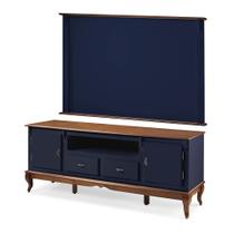 Conjunto Rack 60503M + Painel 50513 para Sala Pés Luiz XV 2 Gavetas 2 Portas e Nicho Linz Móveis Conjunto Rack 60503M + Painel 50513 para Sala Pés Luiz XV 2 Gavetas 2 Portas e Nicho Linz Móveis