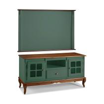 Conjunto Rack 60811 + Painel 50513 para Sala Pés Luiz XV 1 Gaveta 2 Portas e Nicho Linz Móveis