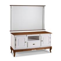 Conjunto Rack 60811M + Painel 50505 para Sala Pés Luiz XV 1 Gaveta 2 Portas e Nicho Linz Móveis Conjunto Rack 60811M + Painel 50505 para Sala Pés Luiz XV 1 Gaveta 2 Portas e Nicho Linz Móveis