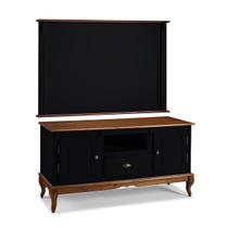 Conjunto Rack 60811M + Painel 50505 para Sala Pés Luiz XV 1 Gaveta 2 Portas e Nicho Linz Móveis