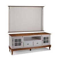 Conjunto Rack 60812 + Painel 50513 para Sala Pés Luiz XV 2 Gavetas 2 Portas e Nicho Linz Móveis