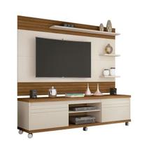 Conjunto Rack Com Painel RAGE Moderno Designe Com Acabamento Em Alto Relevo 1.80m Para TV Até 60'' Cor Off White/Freijo