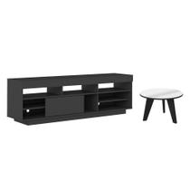 Conjunto Rack e Mesa de Centro Cairns Preto - Artely