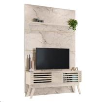 Conjunto Rack e Painel 1.54 Delaware Calacata Off White - Mais de Casa