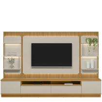 Conjunto Rack Painel e 2 Módulos Saint Paul - Tauari-Off White - EdeCasaMoveis