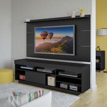 Conjunto Rack Treviso e Painel para TV Slim Preto Conjunto Rack Treviso e Painel para TV Slim Preto