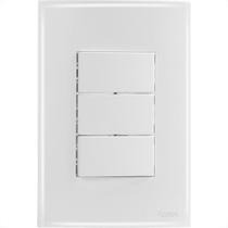 Conjunto Radial Ouro Branco 3 interruptores Simp 1809004