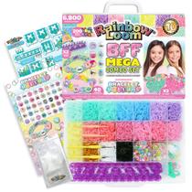 Conjunto Rainbow Loom BFF Mega Button - Kit de Artesanato para 7+ Anos