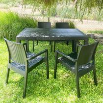 Conjunto Rattan 4 Cadeiras Milano + Mesa Niza