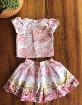 Conjunto Realeza Princesa Saia E Blusa Festa Temático Luxo