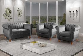 Conjunto Realeza Sofá com Poltronas Chesterfield Decoração