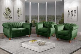 Conjunto Realeza Sofá com Poltronas Chesterfield Decoração