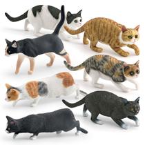 Conjunto realista de bonecos para gatos de estimação em PVC para passear com 7 unidades