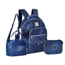 Conjunto Rebecca Bonbon Jeans Com Mochila Costas Mais Estojo Box Grande Mais Lancheira Termica Conjunto Rebecca Bonbon Jeans Com Mochila Costas Mais Estojo Box Grande Mais Lancheira Termica