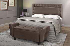 Conjunto Recamier Baú Cabeceira Cama Classic 160 cm Sapateira Puff Closet Nicho Organizador Decoração Banco Elegante Calçadeira Roupas Enxoval