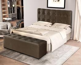 Conjunto Recamier Baú Cabeceira Cama Milão 140 cm Sapateira Puff Closet Nicho Organizador Decoração Banco Elegante Brinquedo Calçadeira Roupas Enxoval
