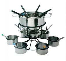 Conjunto Rechaud Fondue Completo 16cm Mimo 22 Peças Inox Conjunto Rechaud Fondue Completo 16cm Mimo 22 Peças Inox