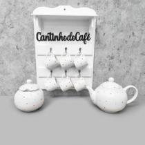 conjunto redondo completo cantinho do café poá color