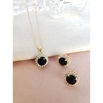 Conjunto redondo preto