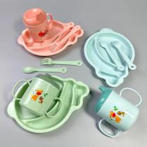 Conjunto Refeição Infantil Completo 4 Peças Ideal para Primeiras Papinhas e Aprendizado