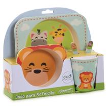 Conjunto Refeição Infantil Eco Friendly Safari Mimo Style 5 Peças
