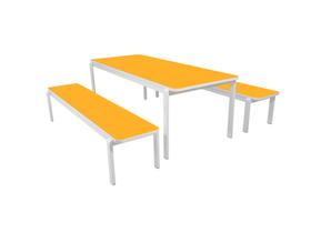 Conjunto Refeitório Adulto 2000mm Amarelo