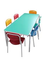 Conjunto Refeitório Infantil Acqua c/ 6 Cadeiras Pp