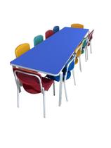 Conjunto Refeitório Infantil Azul c/ 10 Cadeiras Pp