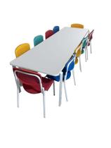 Conjunto Refeitório Infantil Branco c/ 10 Cadeiras Pp
