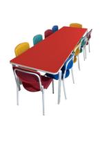 Conjunto Refeitório Infantil Vermelho c/ 10 Cadeiras Pp