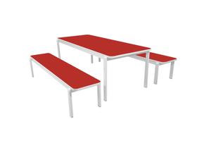 Conjunto Refeitório Juvenil 1500mm Vermelho