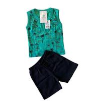 Conjunto Regata Alemara Meia-Malha c/ Shorts Tam. M Conjunto Regata Alemara Meia-Malha c/ Shorts Tam. M