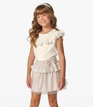 Conjunto Regata com Saia em Cotton Leve Trick Nick Off White Conjunto Regata com Saia em Cotton Leve Trick Nick Off White